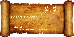 Holes Ferenc névjegykártya
